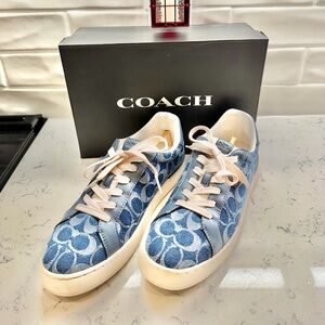 Coach Denim Blue Pattern Sneakers